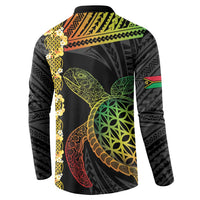 Vanuatu Sand Drawing Turtle Button Sweatshirt Happy Independence Day LT14 - Polynesian Pride