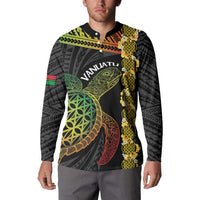Vanuatu Sand Drawing Turtle Button Sweatshirt Happy Independence Day LT14 - Polynesian Pride