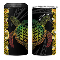 Vanuatu Sand Drawing Turtle 4 in 1 Can Cooler Tumbler Happy Independence Day LT14 One Size: 16 oz Black - Polynesian Pride
