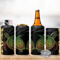 Vanuatu Sand Drawing Turtle 4 in 1 Can Cooler Tumbler Happy Independence Day LT14 - Polynesian Pride