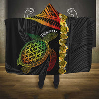 Vanuatu Sand Drawing Turtle Hooded Blanket Happy Independence Day LT14 - Polynesian Pride