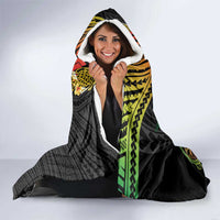 Vanuatu Sand Drawing Turtle Hooded Blanket Happy Independence Day LT14 - Polynesian Pride
