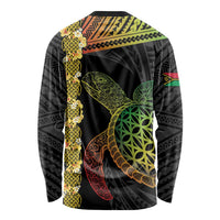 Vanuatu Sand Drawing Turtle Long Sleeve Shirt Happy Independence Day LT14 - Polynesian Pride