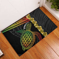 Vanuatu Sand Drawing Turtle Rubber Doormat Happy Independence Day LT14 - Polynesian Pride