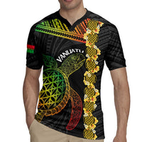Vanuatu Sand Drawing Turtle Rugby Jersey Happy Independence Day