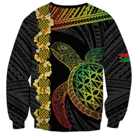 Vanuatu Sand Drawing Turtle Sweatshirt Happy Independence Day LT14 - Polynesian Pride