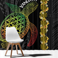 Vanuatu Sand Drawing Turtle Window Curtain Happy Independence Day LT14 - Polynesian Pride