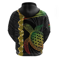 Vanuatu Sand Drawing Turtle Zip Hoodie Happy Independence Day