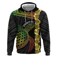 Vanuatu Sand Drawing Turtle Zip Hoodie Happy Independence Day
