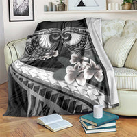 Black Polynesia Blanket Tribal Pattern Tropical Frangipani LT14 Black - Polynesian Pride