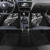 Black Polynesia Car Mats Tribal Pattern Tropical Frangipani LT14 Set 4pcs Black - Polynesian Pride