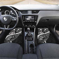 Black Polynesia Car Mats Tribal Pattern Tropical Frangipani LT14 Set 2pcs - Front Black - Polynesian Pride