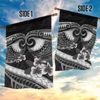 Black Polynesia Garden Flag Tribal Pattern Tropical Frangipani LT14 - Polynesian Pride