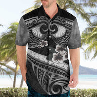 Black Polynesia Hawaiian Shirt Tribal Pattern Tropical Frangipani LT14 - Polynesian Pride