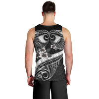 Black Polynesia Men Tank Top Tribal Pattern Tropical Frangipani LT14 - Polynesian Pride