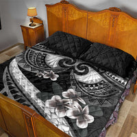 Black Polynesia Quilt Bed Set Tribal Pattern Tropical Frangipani LT14 - Polynesian Pride