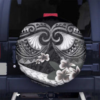 Black Polynesia Spare Tire Cover Tribal Pattern Tropical Frangipani LT14 - Polynesian Pride