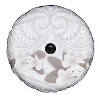 White Polynesia Spare Tire Cover Tribal Pattern Tropical Frangipani LT14 - Polynesian Pride