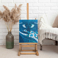 Blue Polynesia Canvas Wall Art Tribal Pattern Tropical Frangipani LT14 - Polynesian Pride
