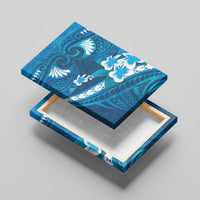 Blue Polynesia Canvas Wall Art Tribal Pattern Tropical Frangipani LT14 - Polynesian Pride