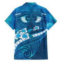 Blue Polynesia Family Matching Summer Maxi Dress and Hawaiian Shirt Tribal Pattern Tropical Frangipani LT14 - Polynesian Pride