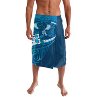 Blue Polynesia Lavalava Tribal Pattern Tropical Frangipani LT14 Blue - Polynesian Pride