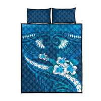 Blue Polynesia Quilt Bed Set Tribal Pattern Tropical Frangipani LT14 - Polynesian Pride