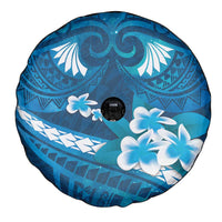 Blue Polynesia Spare Tire Cover Tribal Pattern Tropical Frangipani LT14 - Polynesian Pride
