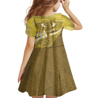 Gold Polynesia Family Matching Puletasi and Hawaiian Shirt Tribal Pattern Tropical Frangipani LT14 - Polynesian Pride
