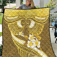 Gold Polynesia Quilt Tribal Pattern Tropical Frangipani