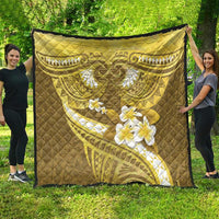 Gold Polynesia Quilt Tribal Pattern Tropical Frangipani