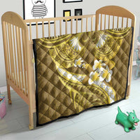 Gold Polynesia Quilt Tribal Pattern Tropical Frangipani