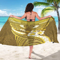 Gold Polynesia Sarong Tribal Pattern Tropical Frangipani