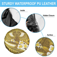 Gold Polynesia Spare Tire Cover Tribal Pattern Tropical Frangipani LT14 - Polynesian Pride