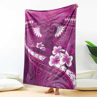 Pink Polynesia Blanket Tribal Pattern Tropical Frangipani LT14 - Polynesian Pride