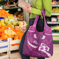 Pink Polynesia Grocery Bag Tribal Pattern Tropical Frangipani LT14 - Polynesian Pride