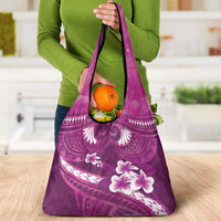 Pink Polynesia Grocery Bag Tribal Pattern Tropical Frangipani LT14 - Polynesian Pride