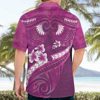 Pink Polynesia Hawaiian Shirt Tribal Pattern Tropical Frangipani LT14 - Polynesian Pride