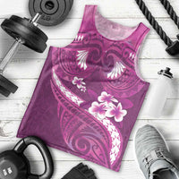 Pink Polynesia Men Tank Top Tribal Pattern Tropical Frangipani LT14 - Polynesian Pride