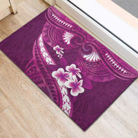 Pink Polynesia Rubber Doormat Tribal Pattern Tropical Frangipani LT14 - Polynesian Pride