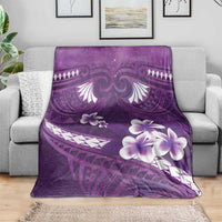 Purple Polynesia Blanket Tribal Pattern Tropical Frangipani LT14 - Polynesian Pride