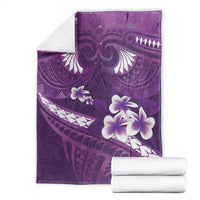 Purple Polynesia Blanket Tribal Pattern Tropical Frangipani LT14 - Polynesian Pride
