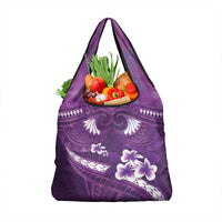 Purple Polynesia Grocery Bag Tribal Pattern Tropical Frangipani LT14 1-pack One Size Purple - Polynesian Pride