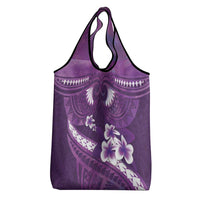 Purple Polynesia Grocery Bag Tribal Pattern Tropical Frangipani LT14 - Polynesian Pride