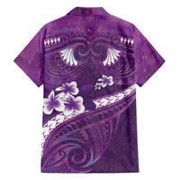 Purple Polynesia Hawaiian Shirt Tribal Pattern Tropical Frangipani LT14 - Polynesian Pride