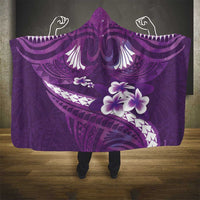 Purple Polynesia Hooded Blanket Tribal Pattern Tropical Frangipani LT14 - Polynesian Pride