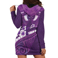 Purple Polynesia Hoodie Dress Tribal Pattern Tropical Frangipani LT14 - Polynesian Pride