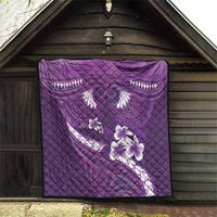 Purple Polynesia Quilt Tribal Pattern Tropical Frangipani
