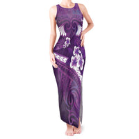 Purple Polynesia Tank Maxi Dress Tribal Pattern Tropical Frangipani LT14 Women Purple - Polynesian Pride