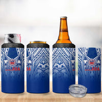 Samoa Rugby 4 in 1 Can Cooler Tumbler Toa Samoa Polynesian Pacific Navy Version